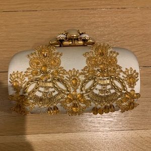 OSCAR DE LA RENTA Goa Embellished Satin Clutch